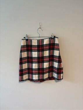 Abercrombie & Fitch Cream and Red Plaid Mini Skirt